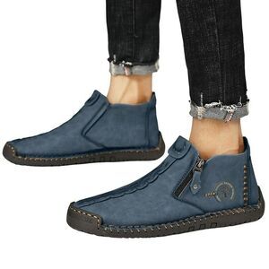 Sport Fashion Mens 100% Caoutchouc Side Zip Slip On Mocassin Shoes US 10